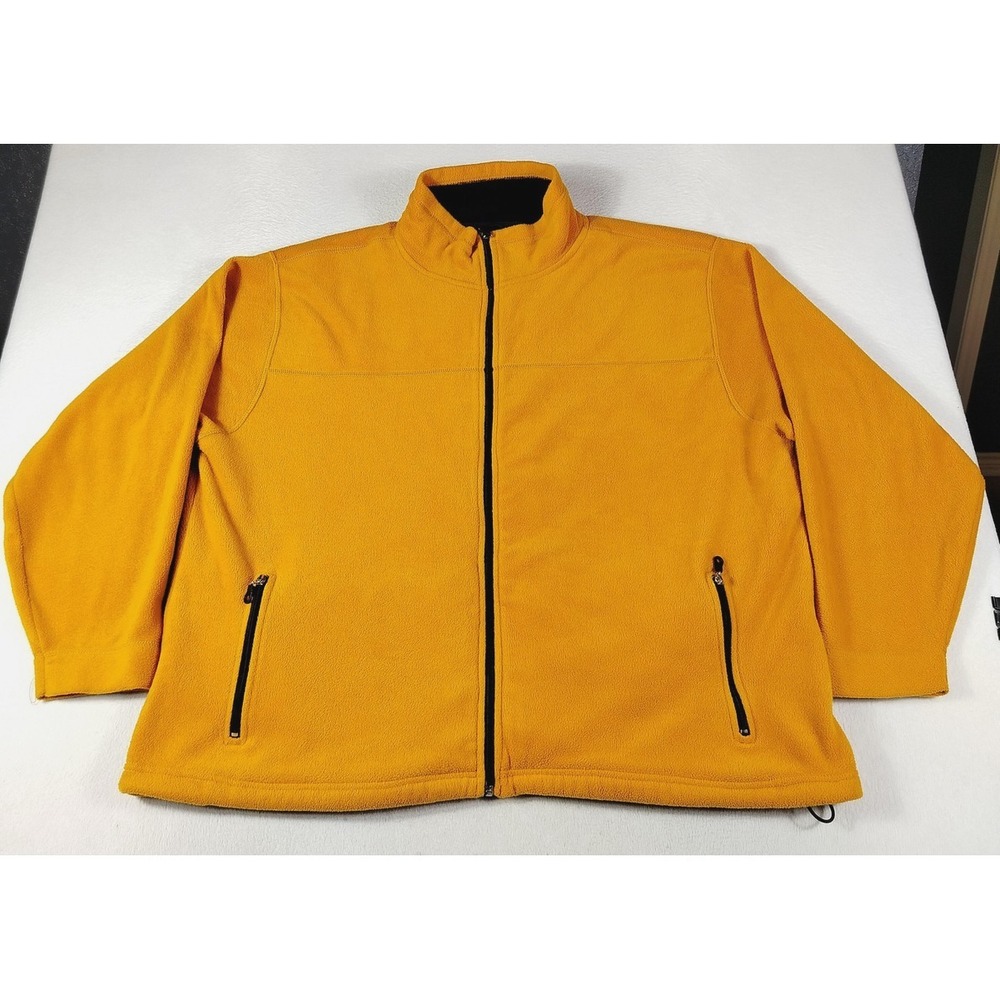 Vintage Harbor Bay Jacket Mens Big 3X Orange Fleece‎ Full Zip Outdoors Gorpcore